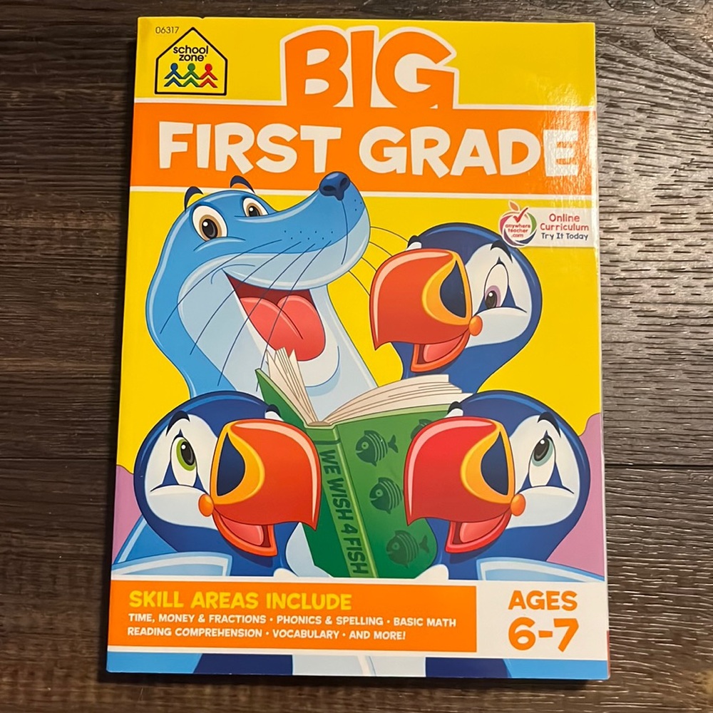 School Zone Big First Grade Workbook Ages 6-7 320 Pages NWT Softcover Book